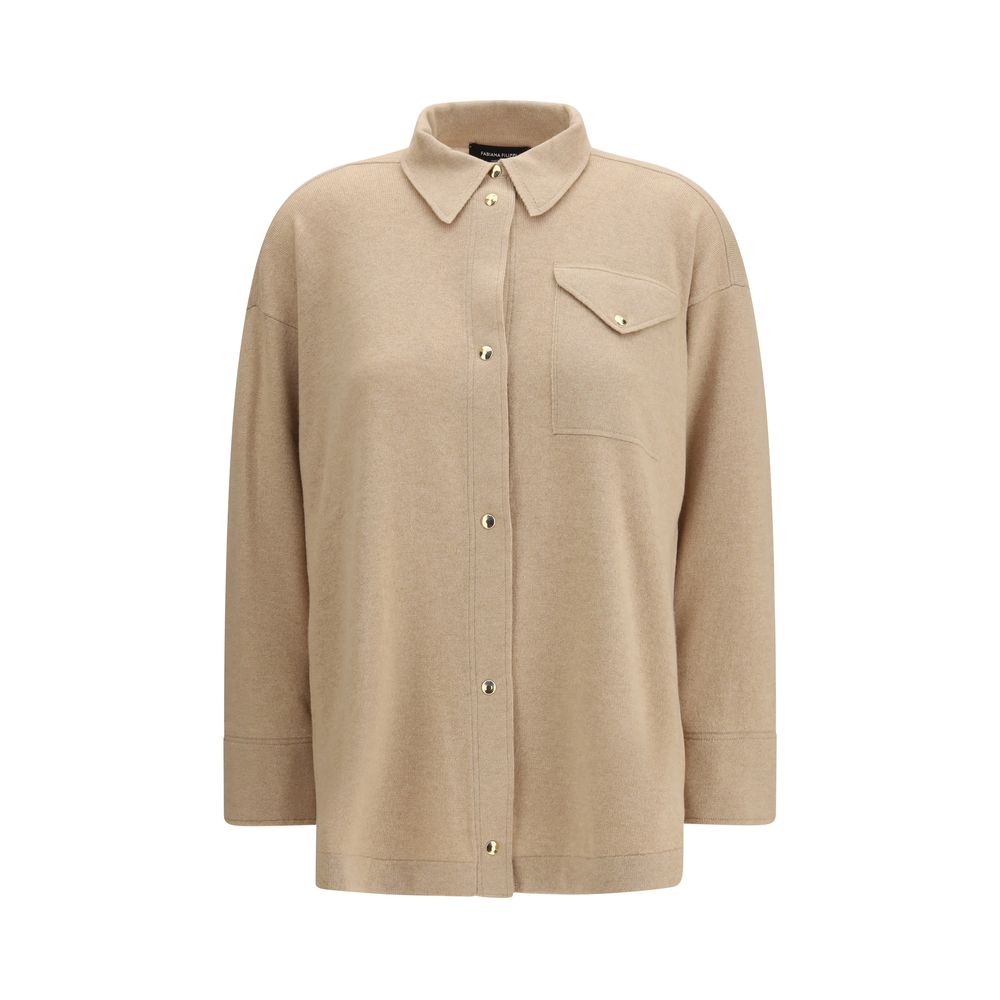 Fabiana Filippi Beiges Fleece Wollkleidhemd
