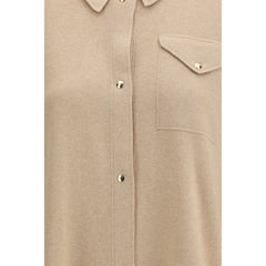 Fabiana Filippi Beiges Fleece Wollkleidhemd