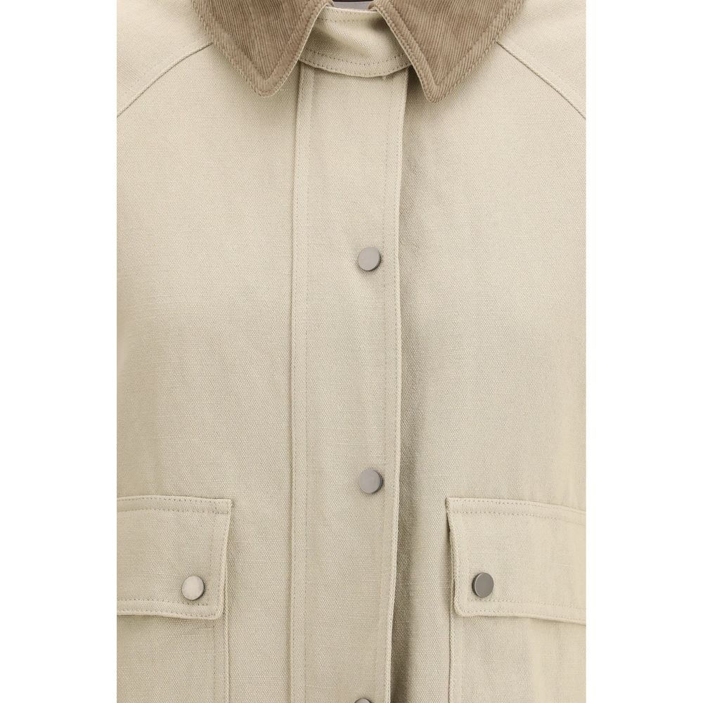 Brunello Cucinelli Beiger Baumwollmantel