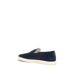 Brunello Cucinelli Blauwe Kalfsleren Bos Taurus Instaploafers