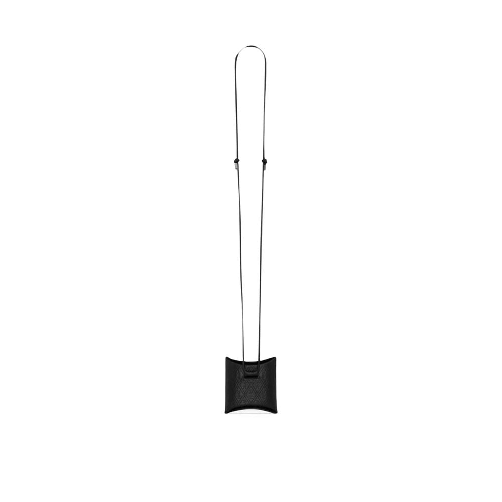 Saint Laurent AirPod-Halter aus schwarzem Kalbsleder