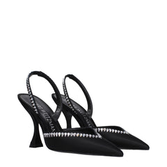 Stuart Weitzman Stiletto-Sandalen aus schwarzem Satin