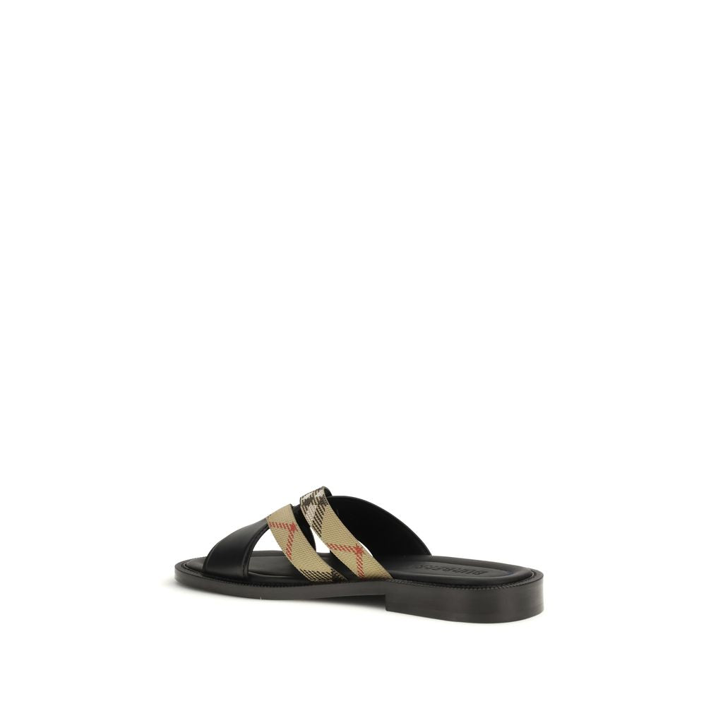 Burberry Sandalen aus schwarzem Kalbsleder (Bos Taurus)