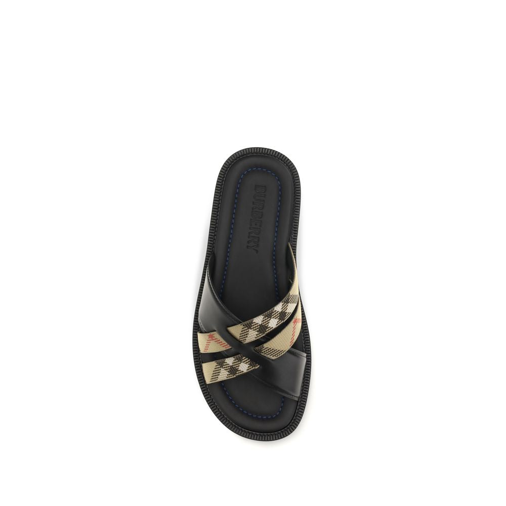 Burberry Sandalen aus schwarzem Kalbsleder (Bos Taurus)