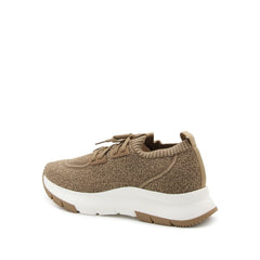 Gianvito Rossi Bruine stoffen atletische sneakers