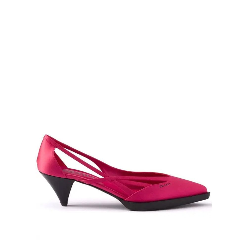 Prada Multicolor Silk Mid Heel Pumps