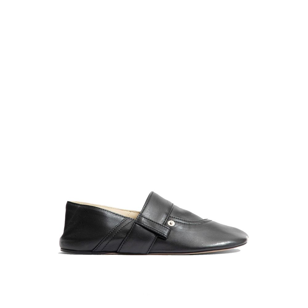 Loewe Slipper aus schwarzem Kalbsleder