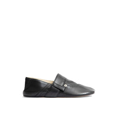 Loewe Slipper aus schwarzem Kalbsleder