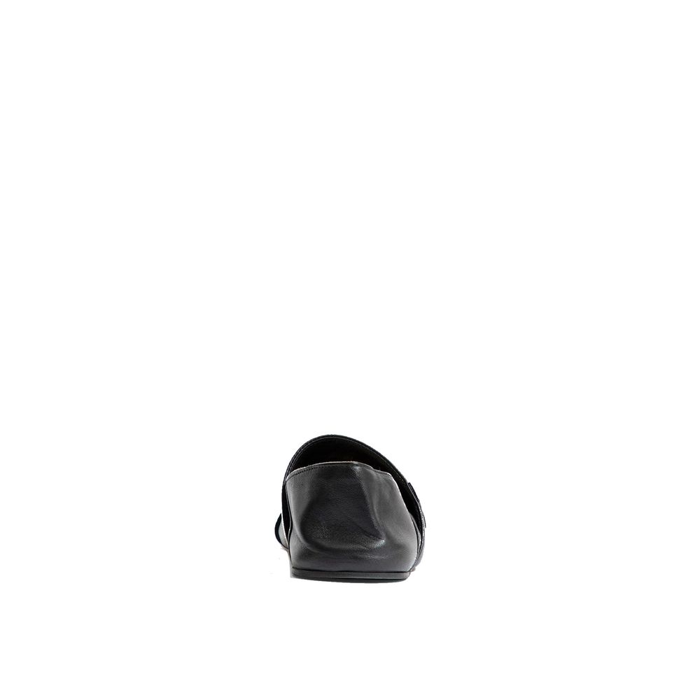 Loewe Slipper aus schwarzem Kalbsleder