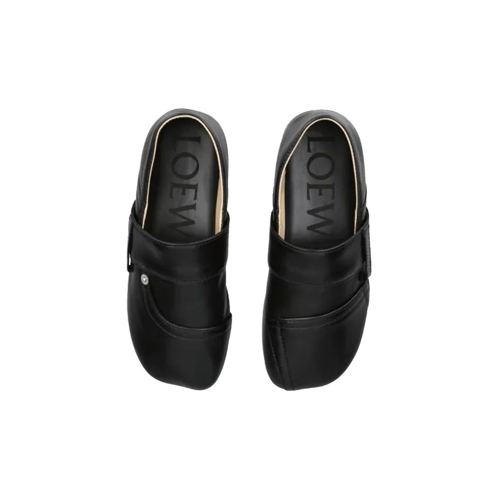 Loewe Slipper aus schwarzem Kalbsleder