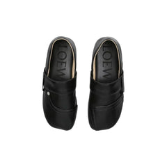 Loewe Slipper aus schwarzem Kalbsleder
