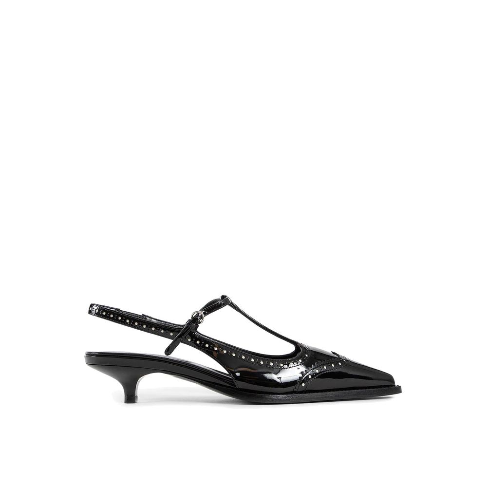Miu Miu Mid-Heel-Pumps aus schwarzem Kalbsleder