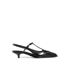 Miu Miu Mid-Heel-Pumps aus schwarzem Kalbsleder