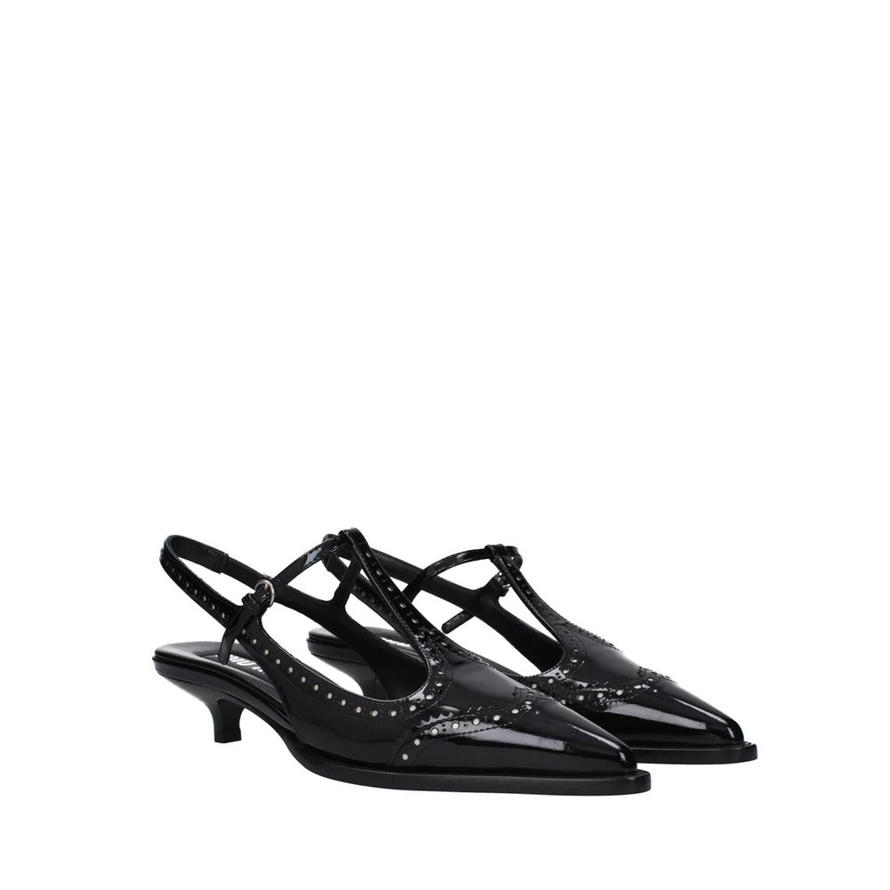 Miu Miu Mid-Heel-Pumps aus schwarzem Kalbsleder