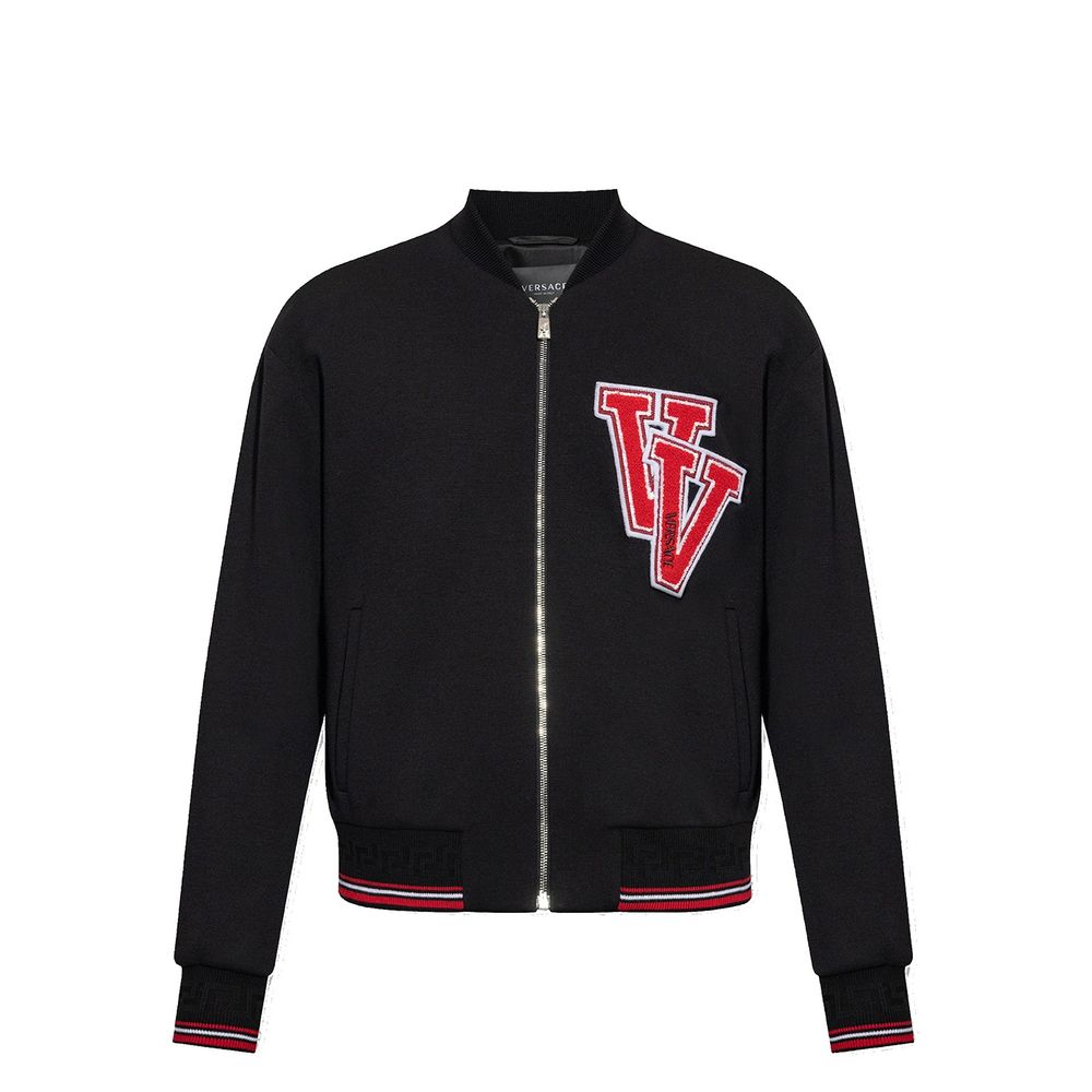 Versace Zwarte Bomberjack van Scheerwol