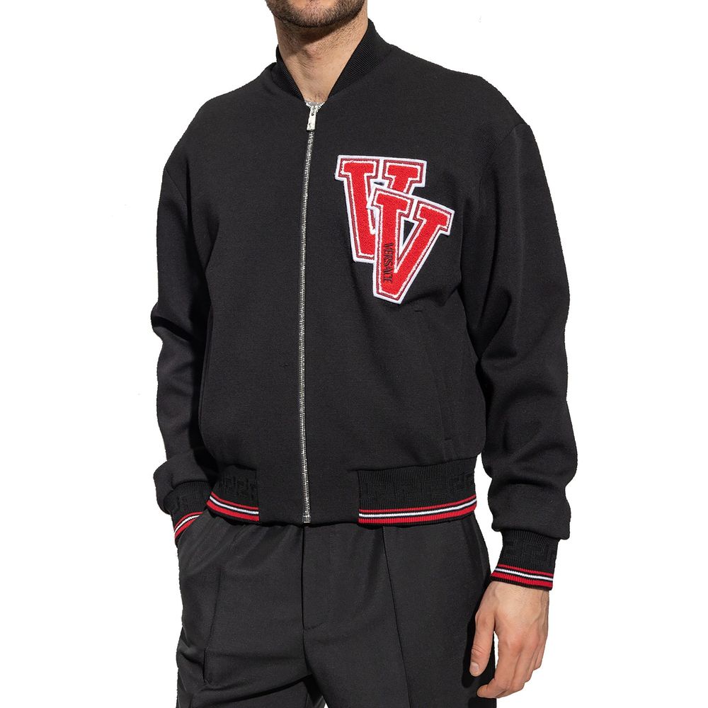 Versace Zwarte Bomberjack van Scheerwol