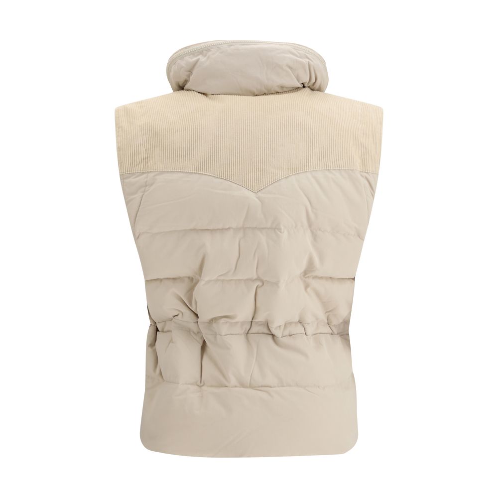 Marant Etoile Beige Mouwloos Jack van Polyamide