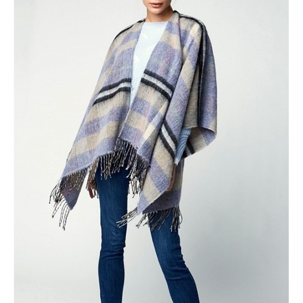 Gas Brown Marabou Poncho
