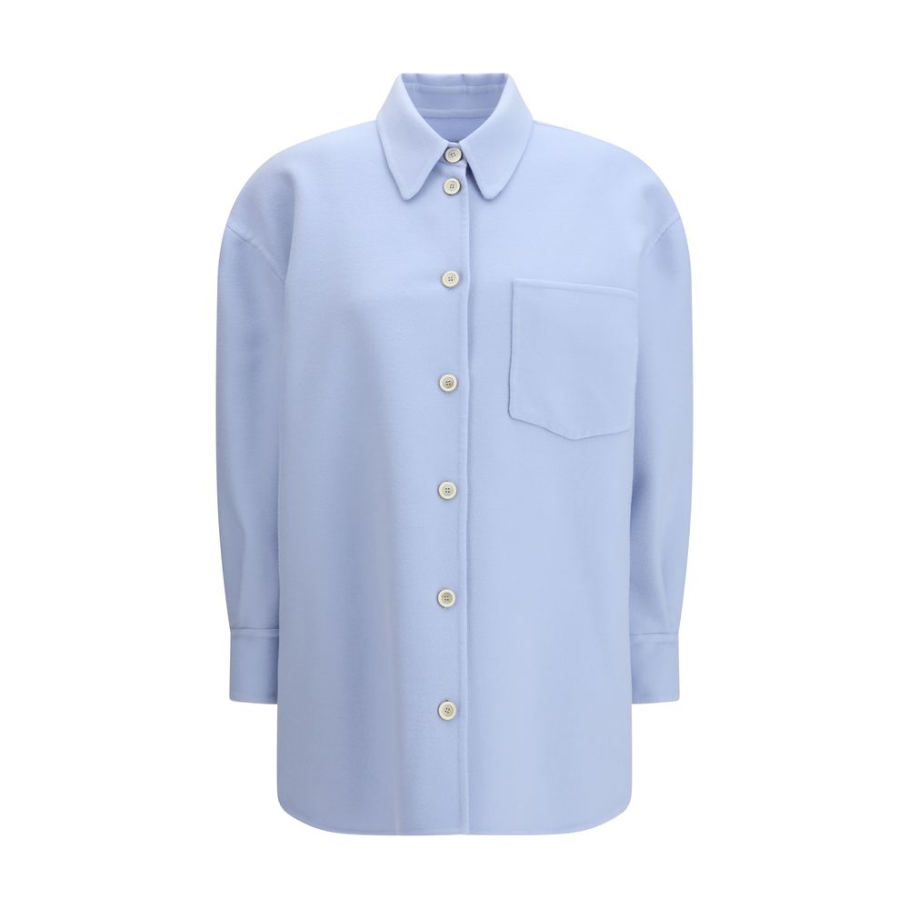 Fabiana Filippi Blauw Fleece Wollen Overhemd