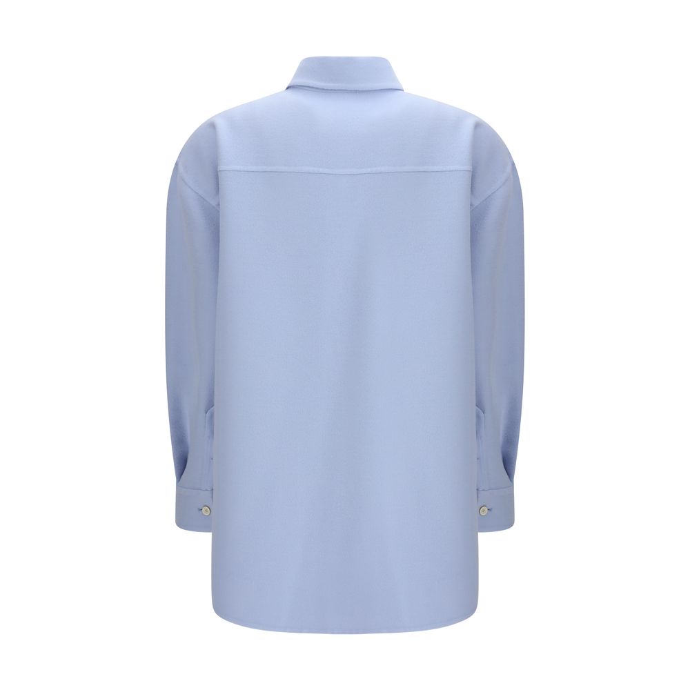 Fabiana Filippi Blauw Fleece Wollen Overhemd
