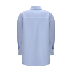 Fabiana Filippi Blauw Fleece Wollen Overhemd