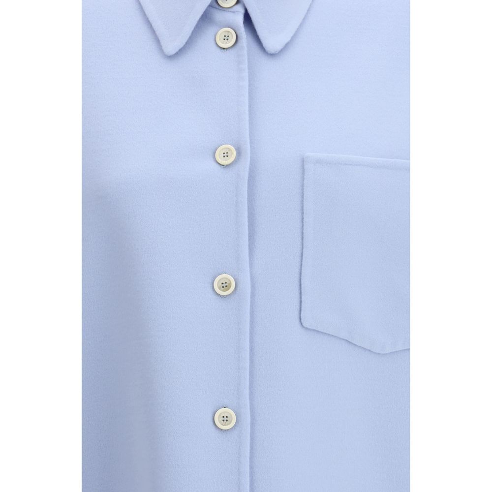 Fabiana Filippi Blauw Fleece Wollen Overhemd