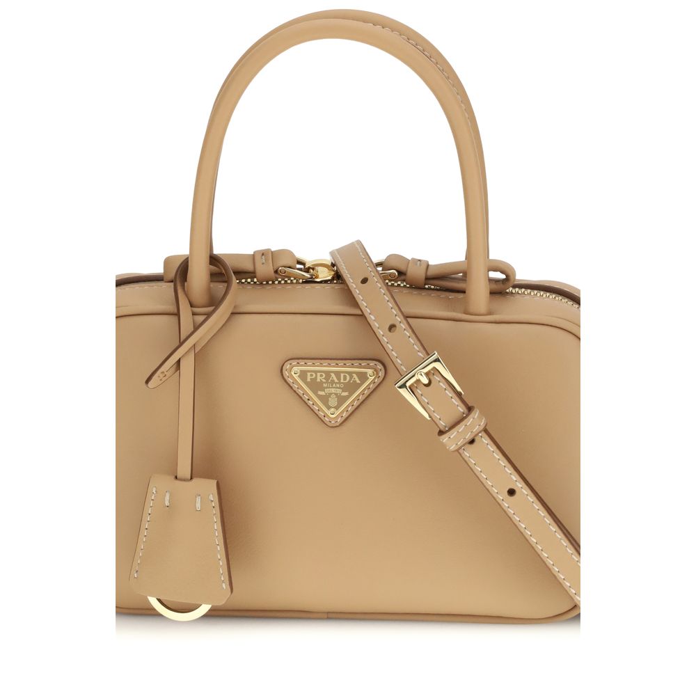 Prada Beige Kalfsleer Bos Taurus Handtas