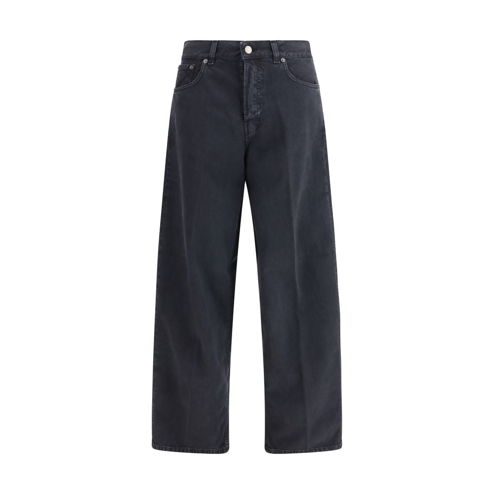 Haikure Schwarze Straight-Leg Jeans aus Baumwolle