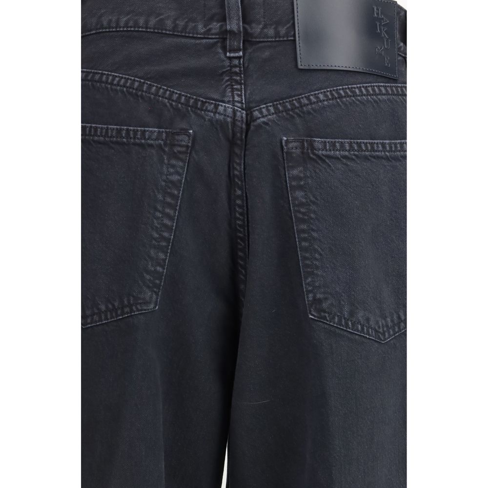 Haikure Schwarze Straight-Leg Jeans aus Baumwolle