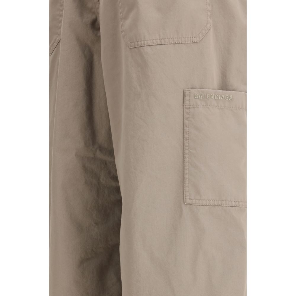 Balenciaga Beige Casual Broek van Katoen