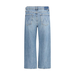 Mother Denim blauwe katoenen straight-leg jeans