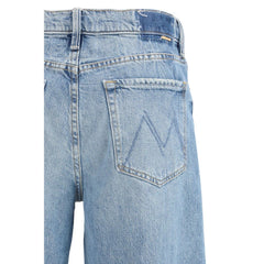 Mother Denim blauwe katoenen straight-leg jeans