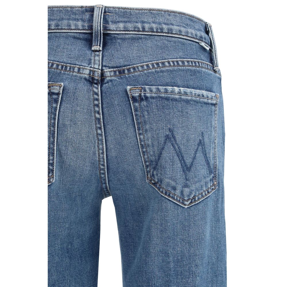 Mother Denim Blaue Baumwoll-Jeans mit lockerer Passform