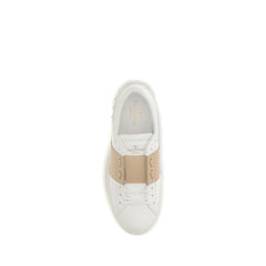 Valentino Garavani Witte Kalfsleren Bos Taurus Lage Sneakers