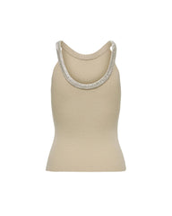 Only Beige Nylon  Elastane Tank Tops
