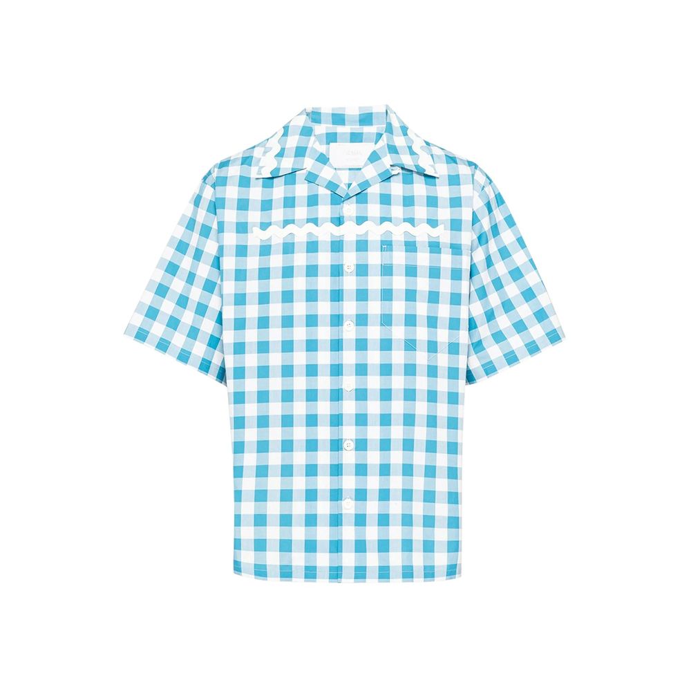 Prada overhemd met blauwe katoenen print