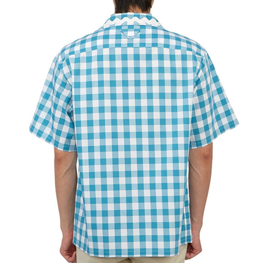 Prada overhemd met blauwe katoenen print