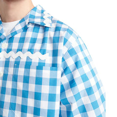 Prada overhemd met blauwe katoenen print