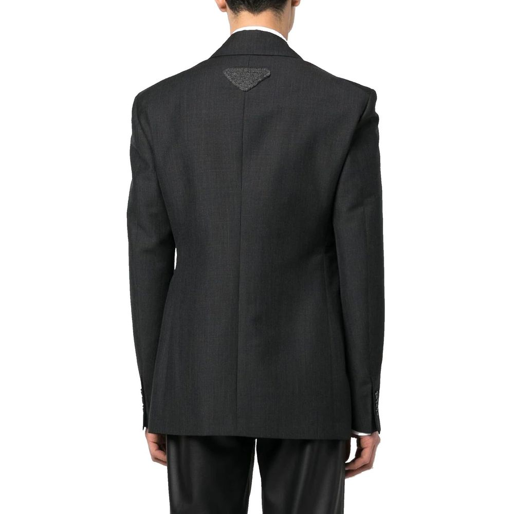 Prada Grijze Wollen Blazer