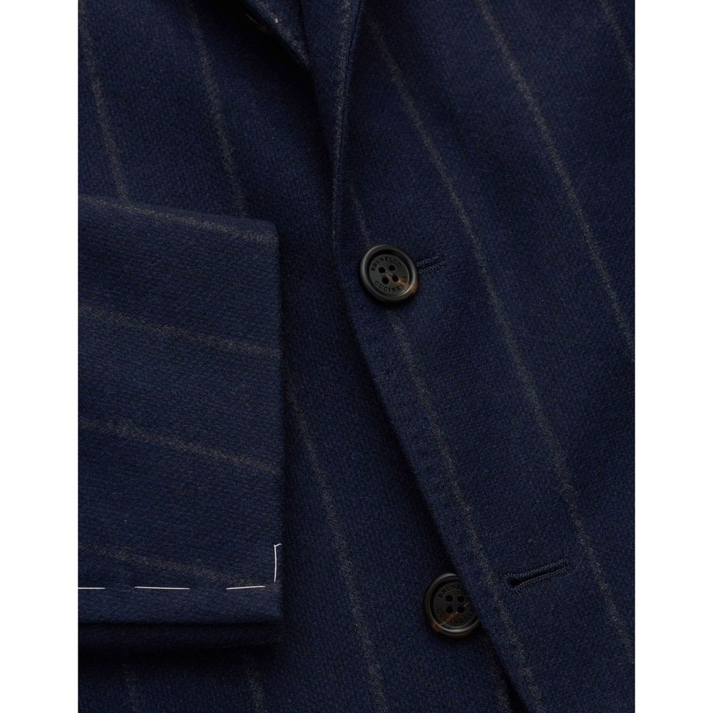 Brunello Cucinelli Blauwe Jas van Scheerwol