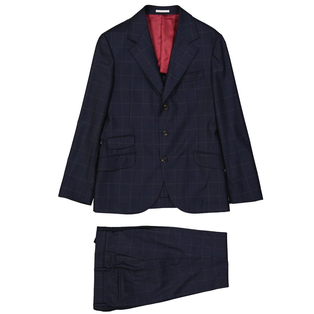 Brunello Cucinelli Blauer zweiteiliger Anzug aus Wolle