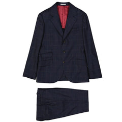 Brunello Cucinelli Blauer zweiteiliger Anzug aus Wolle