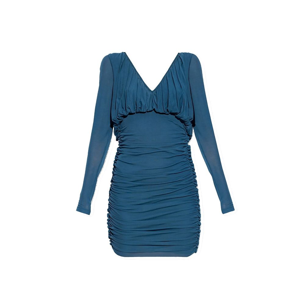 Saint Laurent Blaues Kupferfarbenes Freizeitkleid