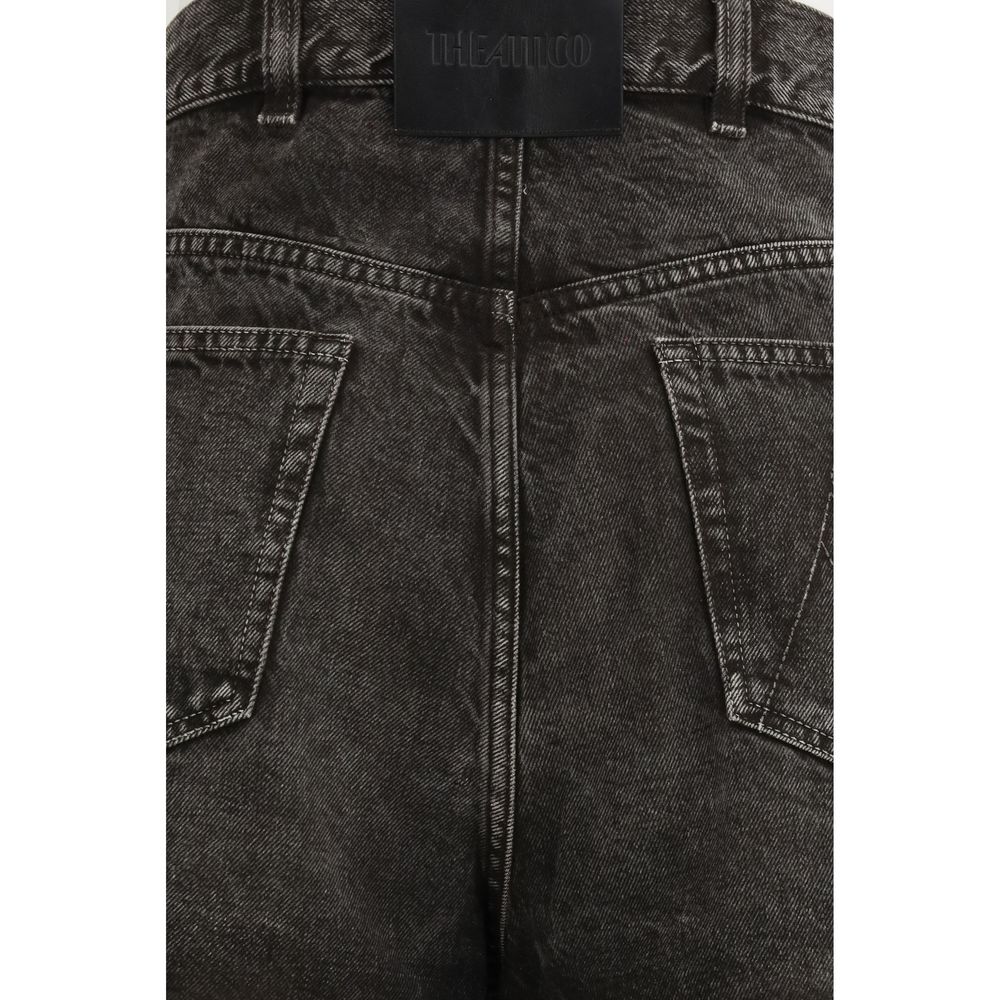 The Attico Zwarte Katoenen High-Waisted Jeans