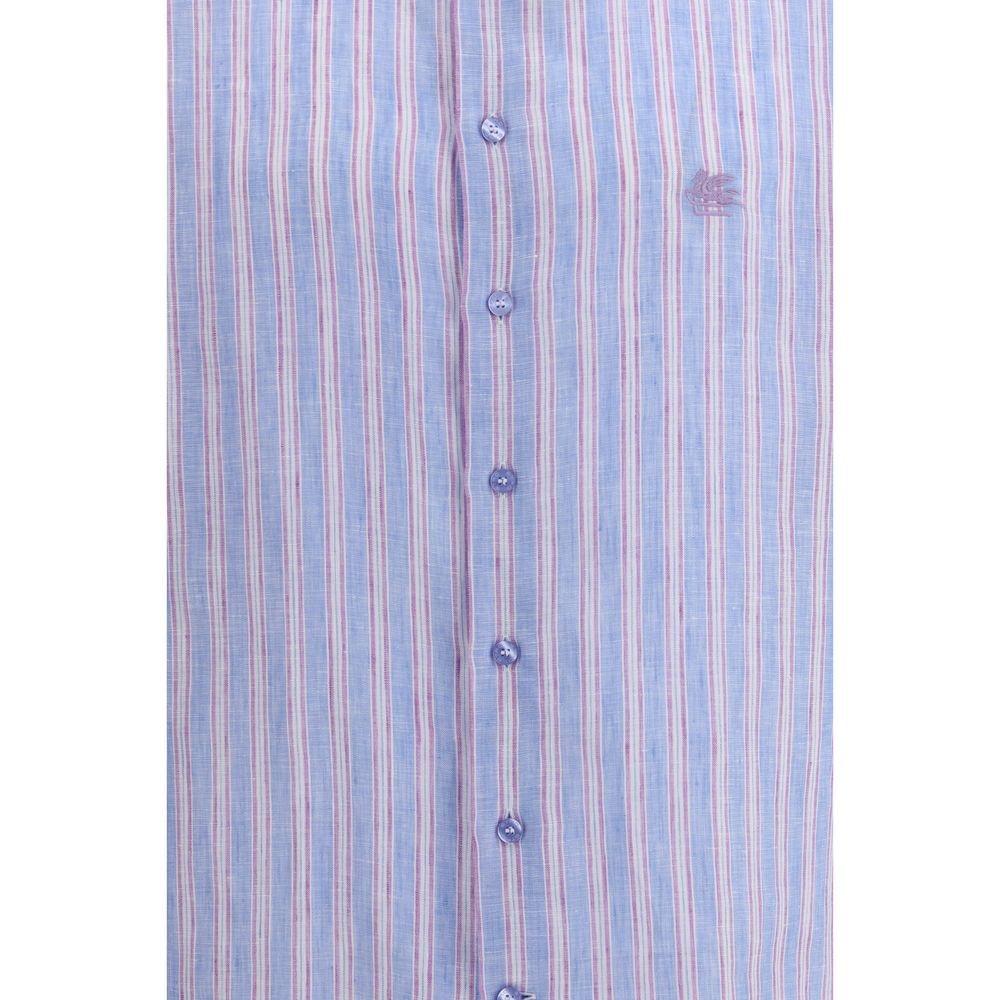 Etro Mehrfarbiges Leinenhemd mit Muster