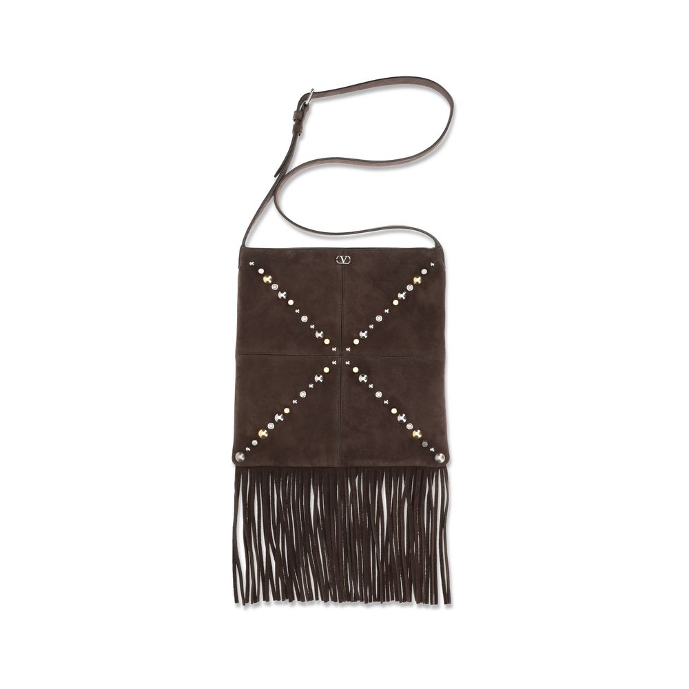 Valentino Garavani Schultertasche aus braunem Kalbsleder Bos Taurus