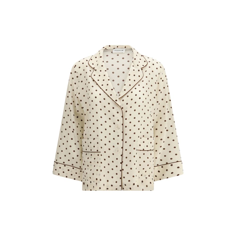 P.A.R.O.S.H. Beige Seidenhemd mit Muster