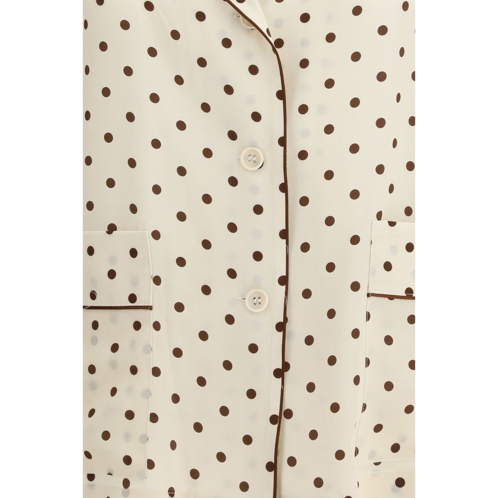 P.A.R.O.S.H. Beige Seidenhemd mit Muster