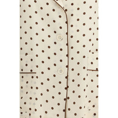 P.A.R.O.S.H. Beige Seidenhemd mit Muster