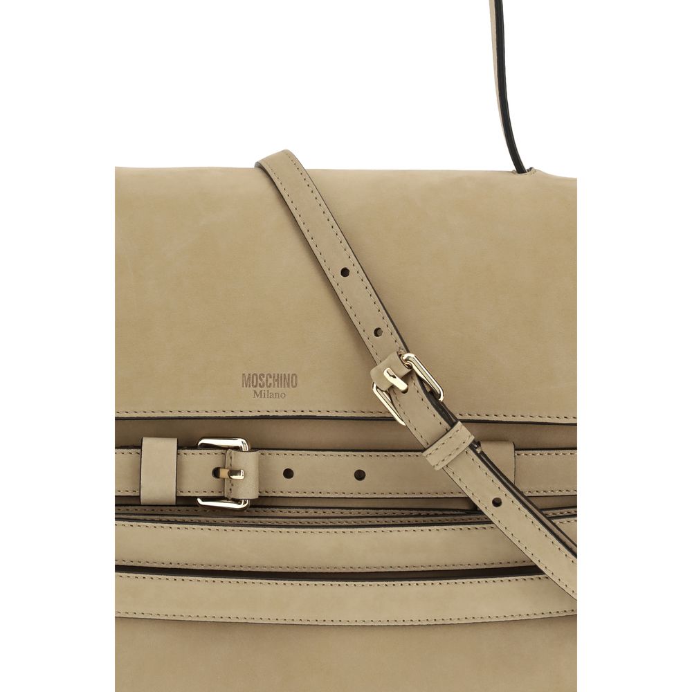Moschino Beige Kalfsleer Bos Taurus Handtas